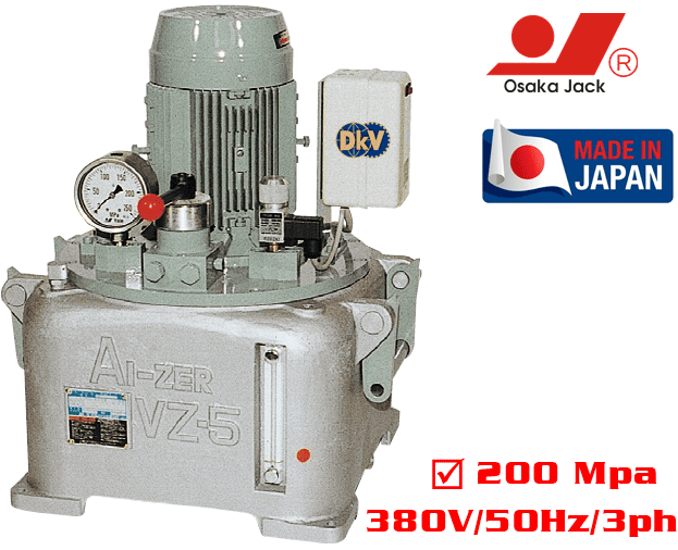 Bơm điện thủy lực cao áp 2000 bar Osaka VZ5-DS, Osaka electric hydraulic pump VZ5-DS